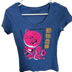 Out of Print Animal Farm Women's Graphic T-Shirt Size Small